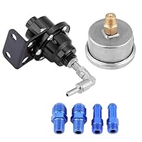 Benzindruckregler,Fuel Regulator For Carburetor,Kraftstoffdruckregler,Powersports-Spannungsregler,Universal-Aluminium-Auto,160 Psi,Einstellbar,1: 1,Ölanzeige-Kit (Lila) (Schwarz)