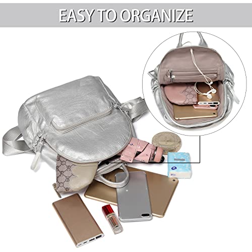 VASCHY Rugzak Dames,PU Leer Rugzak Rugzaktassen Mode Rugzakken Crossbody Tassen Leren Schoudertas Meisje voor Werk… - Image 6