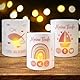 BOOMTOP 12 Windlicht Tischdeko Taufe Teelicht Lichthülle Schön DASS du da bist Mini Kerzen Deko Rosa Kommunion Tischlichter Meine Taufe Konfirmation Erstkommunion Teelicht Kerzen Dekoration