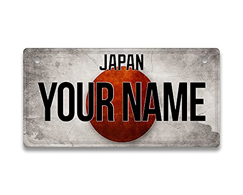 Bleu Reign BRGiftShop Personalized Custom Name License Japan Flag Plate Bicycle Bike Stroller Children's Kids Toy Car 3"x6" License Plate Tag