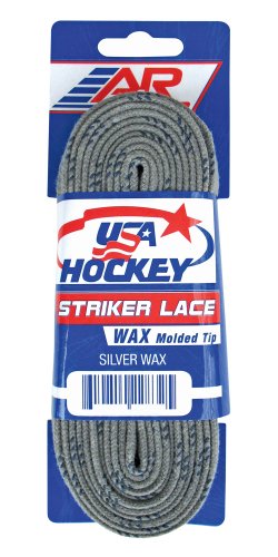 A&R Sports USA Waxed Hockey Laces, 120-Inch, Silver