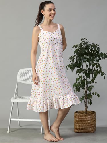 Image of Women Printed Cotton Nighty Nightdress Maxi S /M /L /XL /2XL.