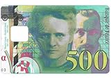 Sticker carte bancaire format Billet Marie Curie 100% Made in France