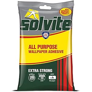 Solvite 1591161 All-Purpose Wallpaper Adhesive, All-Purpose Adhesive with Long-Lasting Results, Wallpaper Paste hangs up…
