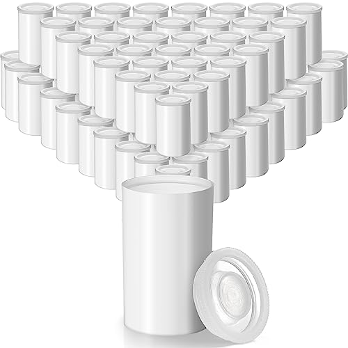 Image of JOVITEC 200 Pcs Plastic Film Canister Holder 35 mm Empty Camera Reel Containers Storage Containers Case with Lids for Small Accessories Fish Hook Film Beads (White)