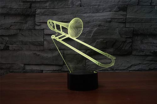 Lámpara de Mesa Ilusión 3D Trombone con Control Remoto miniatura 5