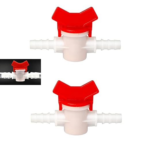 Feelers Drip Irrigation Switch Valve, 516" Barbed Hose ID Ball Valve for Drip Irrigation Hoses Agricultura Garden (Pack of 2)