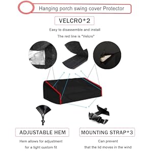 Hanging Porch Swing Cover Waterproof, Outdoor Hanging Swing Cover with Seam Taped, Hanging Patio Swing Cover Oxford Cloth Windproof - Black (85 * 45 * 28/20inch) Hanging Porch Swing Cover Waterproof Outdoor Hanging Swing Cover with Seam Taped Hanging Patio Swing Cover Oxford Cloth Windproof Black 85 45 2820inch