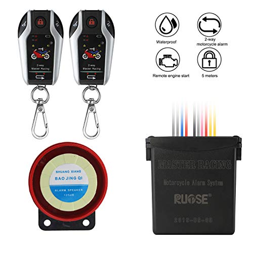 RUPSE 2 Way Motorcycle Anti-Theft Security Burglar Alarm System Moto Scooter Bike PKE