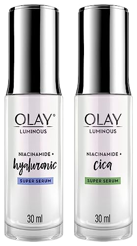 Image of Olay Luminous Hyaluronic Acid Super Serum, 30 ml with 99% pure Niacinamide, White, 82316913 & Cica Super Serum, 30 ml with 99% pure Niacinamide, White, 82316915