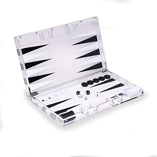 Backgammon moderno con estuche acrílico y grabado personalizado miniatura 5
