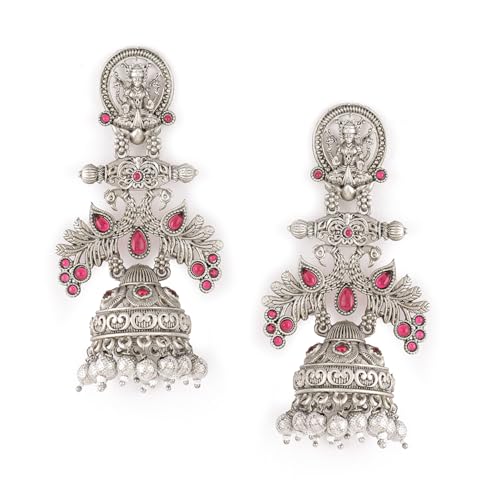 Image of Rubans Jhumka Earrings for Women & Girls | Wedding Jhumki Traditional Fashion Oxidised Ethnic Designer Jewellery Statement Gift
