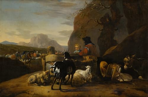 Art Tableau Paysage de Jan Baptist Weenix Image Sur Toile 60x90cm pour un salon élégant