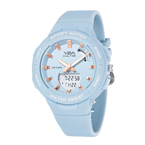 V2A Aura 1836 Analog-Digital Sports Watch for Women and Girls, EL Backlight, Stopwatch, Alarm, Hourly Chime, T