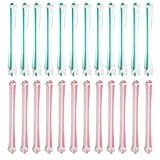 YUVKIN 24 Pezzi Bigodini Piccoli per Permanente, Set Completo per Permanente, Bigodini per Capelli Corti e Lunghi, Strumento per Styling Capelli Naturali (9 cm) (rosa-bianco, verde-bianco)