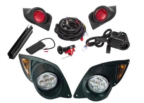 Golf Cart Light Kit Compatible With Yamaha G29 Complete Ultimate Led Light Kit With Turn Signals, Hazard Flasher, Horn And Brake Fits Yamaha G29 Drive 2007+ Electric