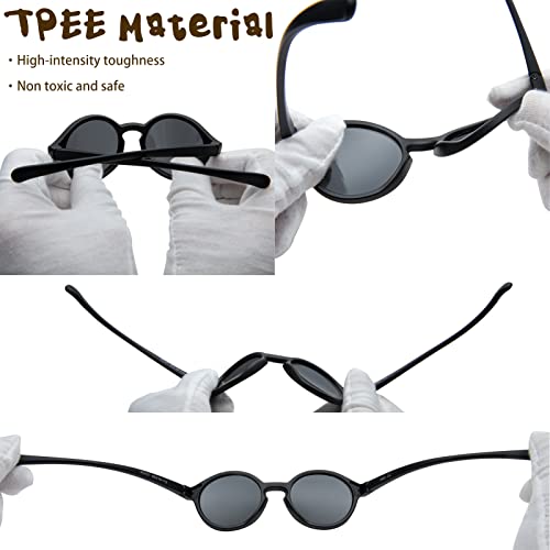 Pro Acme Cute Round Polarized Baby Sunglasses with TPEE Strap, Flexible Rubber for Toddler Newborn Ages 0-36 Months4