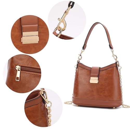 Image of MKF Collection Shoulder Bag for Women, Vegan Leather Hobo Handbag Top-Handle Purse