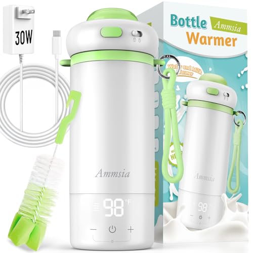 Image of Portable Bottle Warmer for Travel – Fastest Heating & Charging & Long Battery Life, Fits Global 100-240V, Sterilization & Water Quality Test Mode, 17Oz Baby Milk Warmer for Breastmilk, Formula, Water
