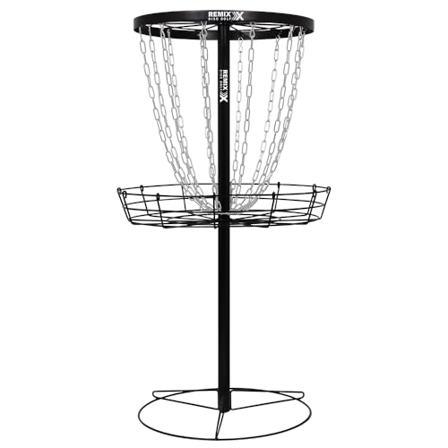 Remix Deluxe 12-Chain Practice Basket for Disc Golf - Black