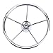 Amarine-made13-1/2 Inch 5-Spoke Destroyer Style Stainless Boat Steering Wheel
