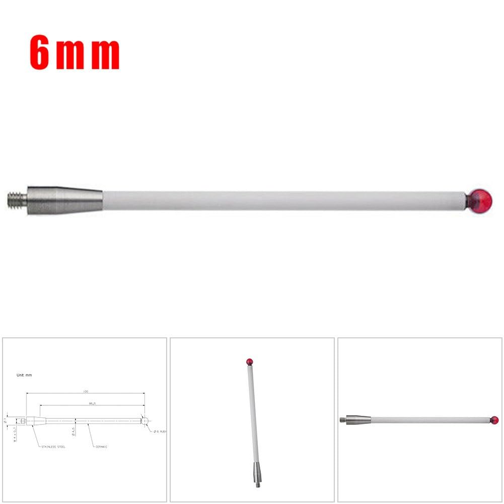 A-5000-3712 Stylet de contact avec bille de 6 mm, pointe en céramique CNC A-5000-3712, convient pour les instruments de mesure CMM et le travail des métaux