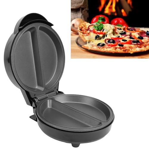 Pizza Maker, Electric Pizza Machine Professional Prevents Stick Even Heating Efficient Countertop Non Stick plates Pizza Oven Pizza Maker for Omelette Bread Cake BBQ 850W (US