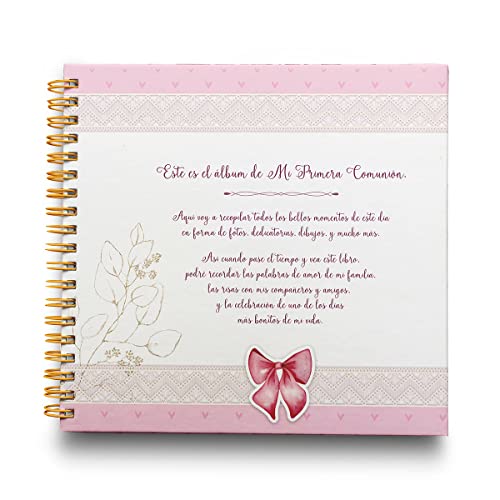 Miniatura 3 de Libro De Firmas Comunión Niña Personalizado - Tamaño 25 X 21 Cm. Personalización Del Álbum En Portada Foto Y Nombre. 60 Páginas Impresas A Color. Onepersonal