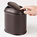 mDesign Modern Plastic Mini Wastebasket Trash Can Dispenser with Swing Lid for Bathroom Vanity Countertop or Tabletop - Dispose of Cotton Rounds, Makeup Sponges, Tissues - Bronze