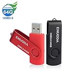 【Gran capacidad】La memoria USB de 64 GB de ENUODA tiene una velocidad de transmisión de datos súper rápida y gran capacidad, adecuada para almacenar datos digitales para uso escolar, empresarial o diario.Los datos digitales incluyen música, videos, fotos, películas, manuales, software, etc.s, la pantalla de luz LED roja cuando la unidad flash USB está funcionando;