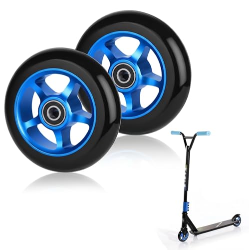 Kółka do hulajnogi Stunt Scooter 100 mm, 2 sztuki kół zapasowych do hulajnogi z łożyskami ABEC-9, stopień twardości 88 A, akcesoria do większości skuterów wyczynowych i kickcoote