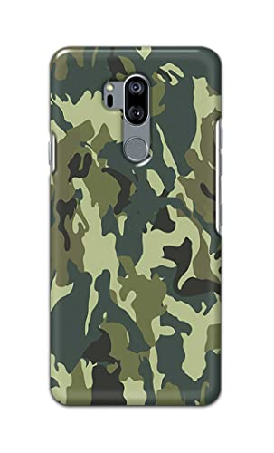 Image of PRINTFIDAA Printed Hard Back Cover Case for LG G7 ThinQ | LG G7 Plus Back Cover (Green Army Camouflage) -1803