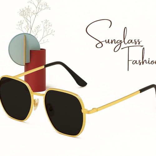 Image of IFLASH UV Protected Hexagonal Small Octagonal Sunglasses for Men and Women