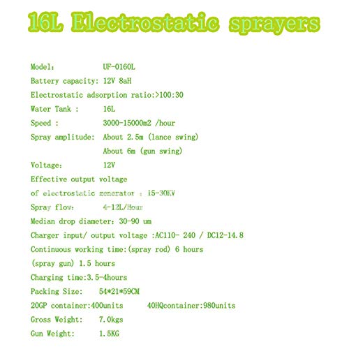 Yehei 16L Electrostatic Sprayer, Ulv Fogger Machine Sprayer Atomizer, Battery Powered Backpack Sprayer, Portable Disinfection Sprayer For Home, School, Garden, Farm #TOP5