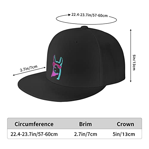 Snapback Hat Llama-With-Sunglass-Hipster Trucker Hat Hip Hop Classic Plaid Flat Baseball Cap Black #TOP1