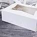 8inch White Cookie Boxes with Window,Auto-Popup Rectangular Bakery Box for Muffins and Pastry,Chocolate Covered Strawberry Cardboard Clear Lid Treat Packaging 8x5.75x2.5,Pack of 15