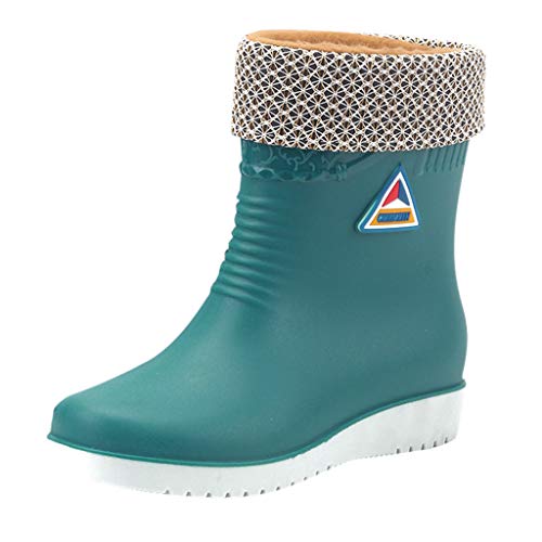 Botas Agua Acolchadas para Mujer Botas Lluvia Media Botas Invierno