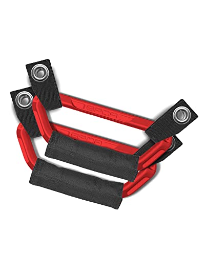 Gp Backgrip Pro, Universal Car Grab Handles For Headrest, Hand Grips For Jeep Jk, Jt, Jl, Wrangler, Car Handle Assist For Elderly/Young Riders, Jeep Accessories, Aluminum, Firecracker Red, Pack Of 2 #TOP6