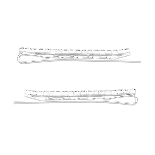 Vista 2 de Rosemarie Collections Pinzas para el cabello con diamantes de imitación brillantes para mujer (pequeño cristal transparente tono plateado)