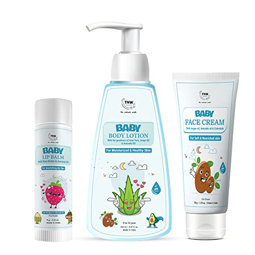 Image of TNW-The Natural Wash Baby Lip Balm, Face Cream & Body Lotion for Soft Lips and Skin | With Goodness of Natural Ingredients | Free from Harsh Chemicals