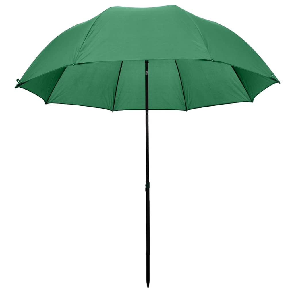 vidaXL Parapluie de pêche vert 240x210 cm