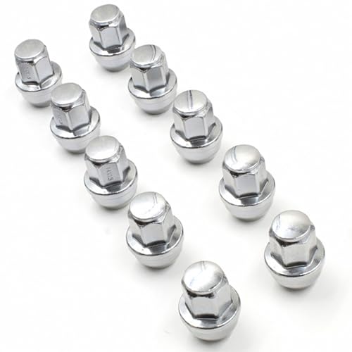 Image of Wheel Accessories Parts 10 Pcs M14x1.5 14x1.5 Thread OEM Style Lug Nuts 1.66 inch Long Chrome 13 /16 inch 21mm Hex Hex Fits 2015+ Ford F150 Expedition Mach E | Tesla S 3 X Y ACPZ-1012-B | 611-008