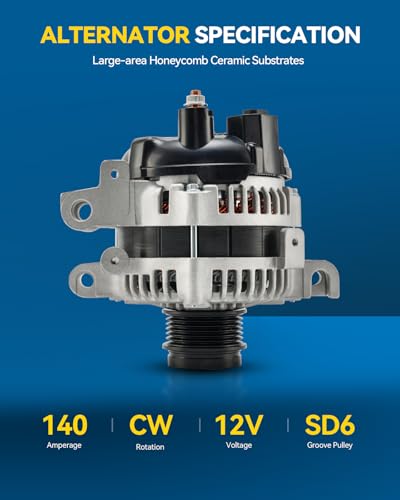 Image of PHILTOP New Alternator 11787N Compatible with Chevy 2012-2015 Camaro 3.6L | New Alternator 11787N Compatible with Chevy 2012-2015 Camaro 3.6L, Alternator Replacement 11787N 12V 140Amp CW SD6