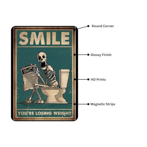 Image of Zesta Bathroom Decor Items Washroom Decor Tin Sign | Aesthetic Posters Wall Poster for Bedroom | Magnetic Cafe Decoration Items / Restaurant Decorations Items | Quirky Home Decor Bar Accent (Bathroom (5))