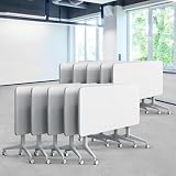 Klappbarer Konferenztisch auf Rollen, moderner rechteckiger Meeting-Schreibtisch mit Klapp-Desktop und leisen drehbaren Rädern für Büro und Klassenzimmer