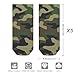 4TH N 5 Pairs Lightweight Elastic Ankle Socks, Casual Fashion Green Camouflage Army Camo Unisex Running Sock for Cycling, Hiking, Running, Going Out Wear
