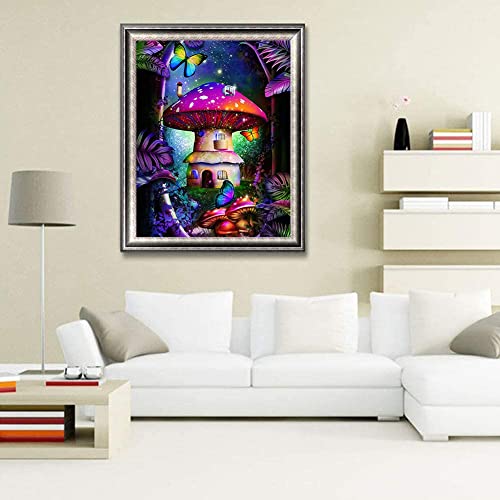 Kthofcy 5D Diy Diamond Painting Kits For Adults Kids Mushroom House Butterfly Full Drill Embroidery Cross Stitch Crystal Rhinestone Paintings Pictures Arts Wall Decor Painting Dots Kits 15.7X11.8 In #TOP6