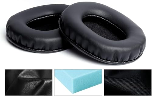 Image of Replacement Earpads for Boat Rockerz 550 / Immortal IM 700 / IM1000D / IM 1300 Headphones | Soft Memory Foam Cushions with Protein Leather - Black (1 Pair)