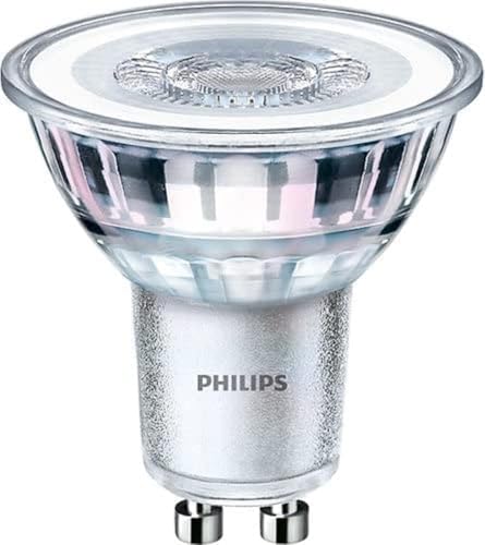 Philips LED Premium Spot Light Bulb 10 Pack [GU10 Spotlight] 4.6W (50W equivalent). Non-dimmable, Warm White, For Indoor Home Lighting, Livingroom, Bedroom