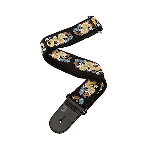 Planet Waves 50F08 Sangle de guitare tissée Dragon Multicolore - Les Beatles, Paul McCartney, John Lennon, RIngo Starr, George Harrison Planet Waves 50F08 Sangle de guitare tissée Dragon Multicolore